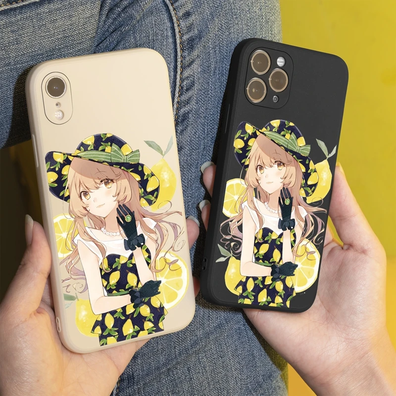 

Cute Lemon girl Phone Case For iPhone 11 12 13 Pro Max 12 13 Mini 7 8 6 Plus X XS Max XR SE2 Case Soft Silicone Cover