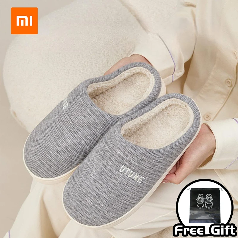 Xiaomi UTUNE зимние теплые домашние хлопковые тапочки для мужчин и женщин домашняя