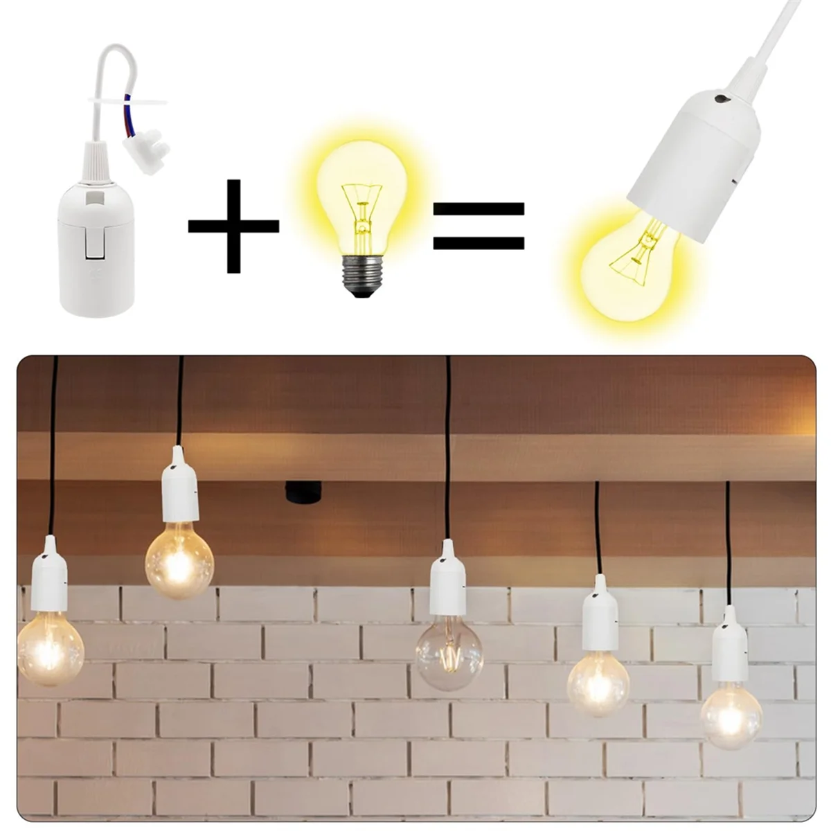 Патрон лампы E27 12-компонентная розетка для строительной площадки с кабелем