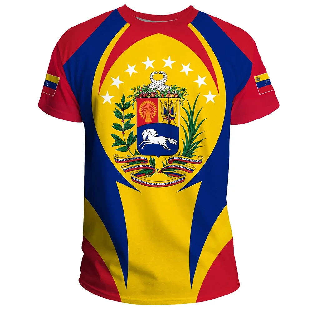 

Venezuela Exclusive T-shirt Venezuela Flag T-Shirt Oversized T Shirt Short Sleeve Tee Casual Fashion Streetwea