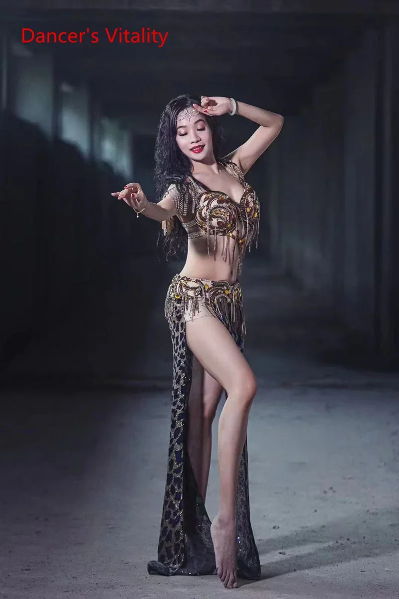 Новый комплект одежды для танца живота ожерелья танцев Senior Stones бюстгальтер +