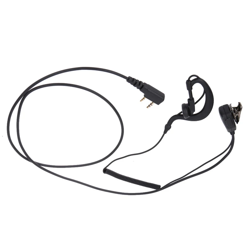 2 контакта PTT MIC гарнитура наушники изогнутый наушник для Kenwood TYT Baofeng UV-5R BF-888S CB