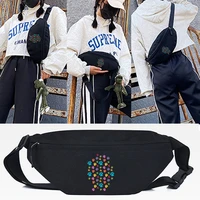 waist bags colorful little footprints print chest packs for small fashion crossbody packs female phone purses male shoulder bags