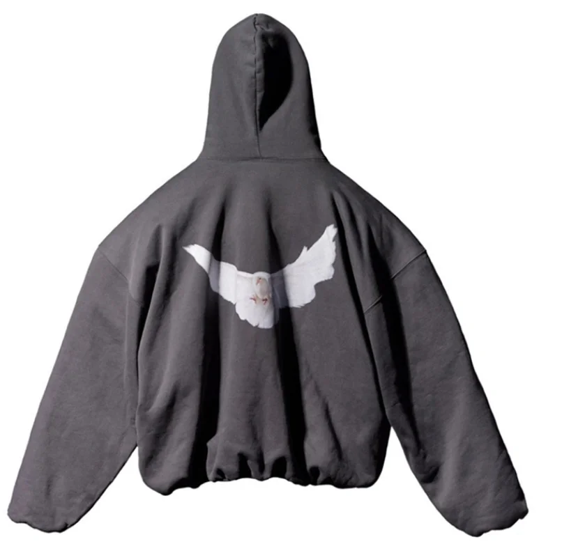 Худи с капюшоном и принтом голубей Канье Уэста мужская женская уличная одежда