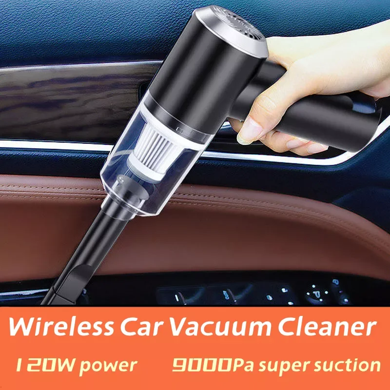 

Portable Wet and Dry Car Vacuum Cleaner for Home Appliance 120W Power 9000pa Suction Mini 2022 New Wireless Cleaning Appliances