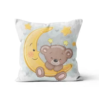 cartoon animation illustration cushions cover kids room decor bear throw pillow case home decorative cushion for sofa