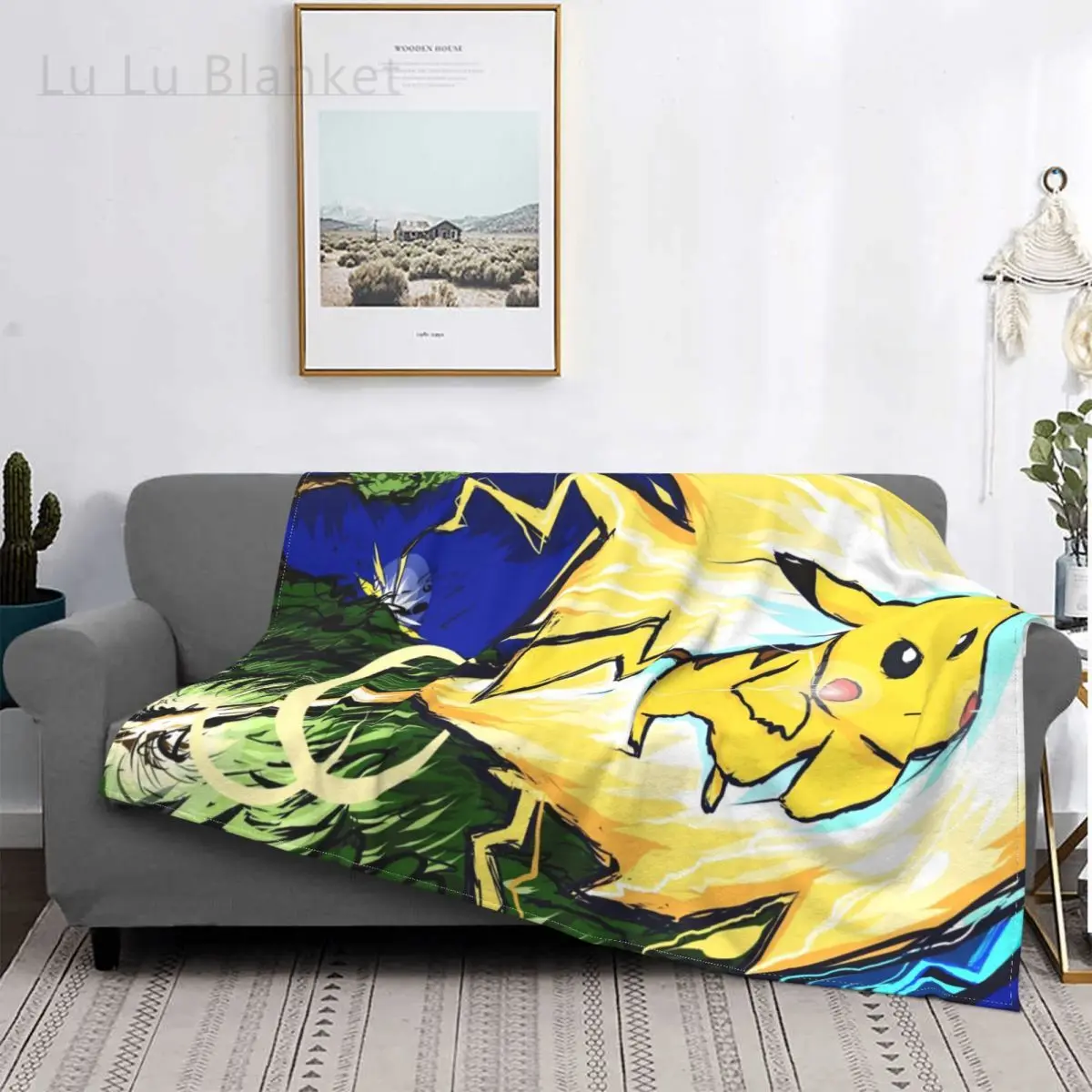 

Bikachu желтое дышащее мягкое Флисовое одеяло для дома