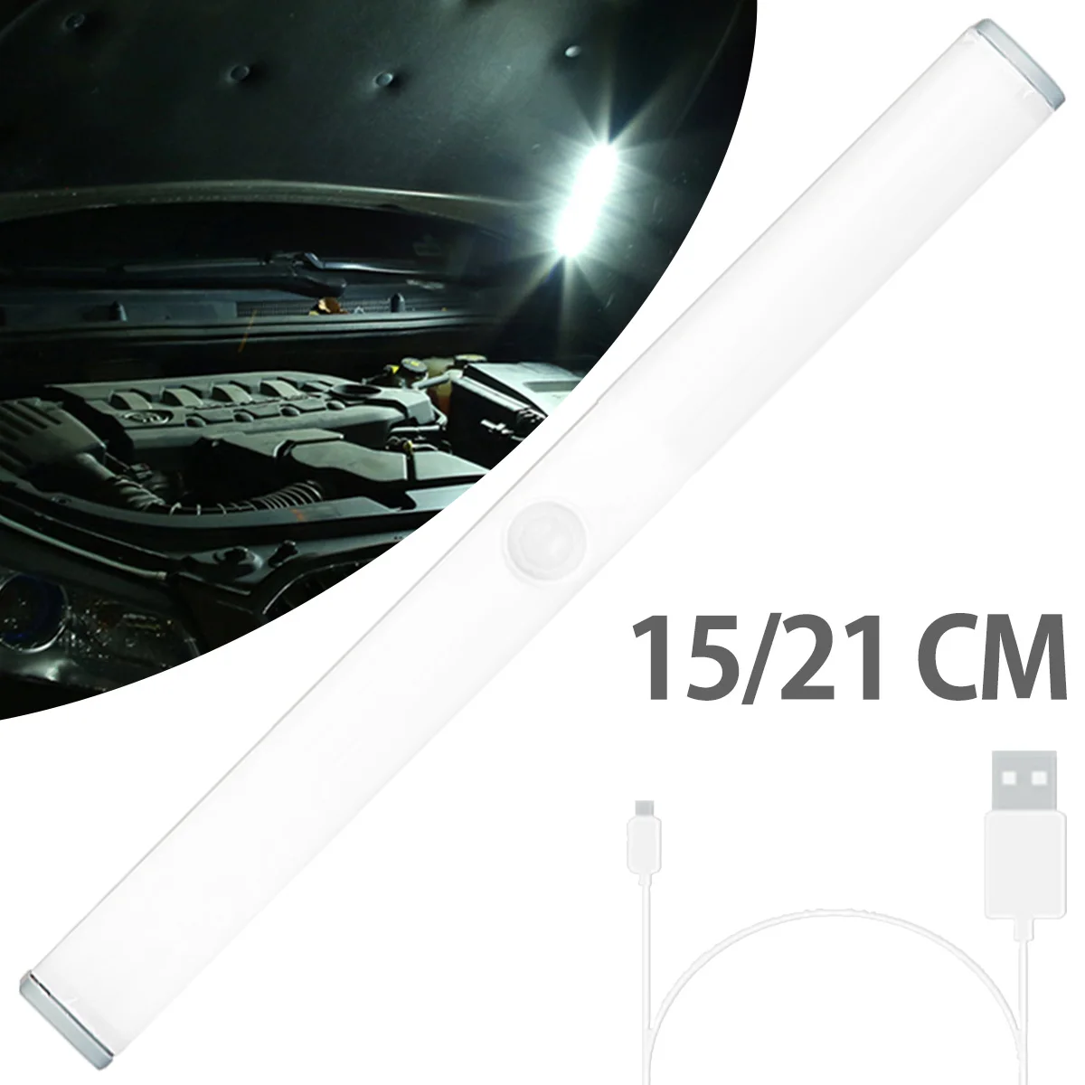 

LED Under Cabinet Light Motion Sensor Closet Light Bar with Adhesive Magnetic DC5V USB Charging Car Interior Roof Light Stick-on