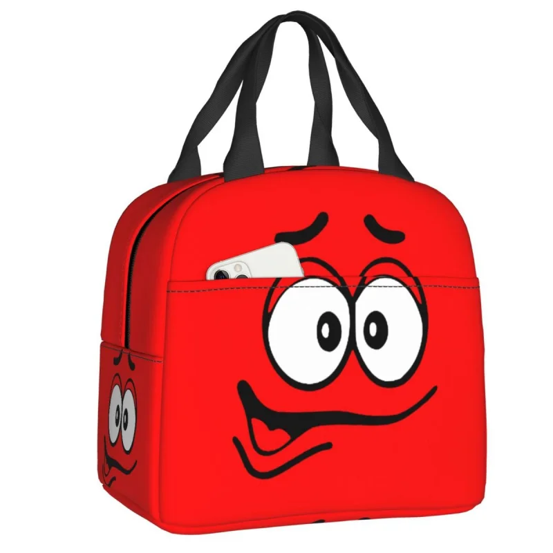

Cartoon Chocolate Orange Candy Faces Lunch Bag Waterproof Food Insulated Cooler Thermal Lunch Box For Women Children Tote Bags