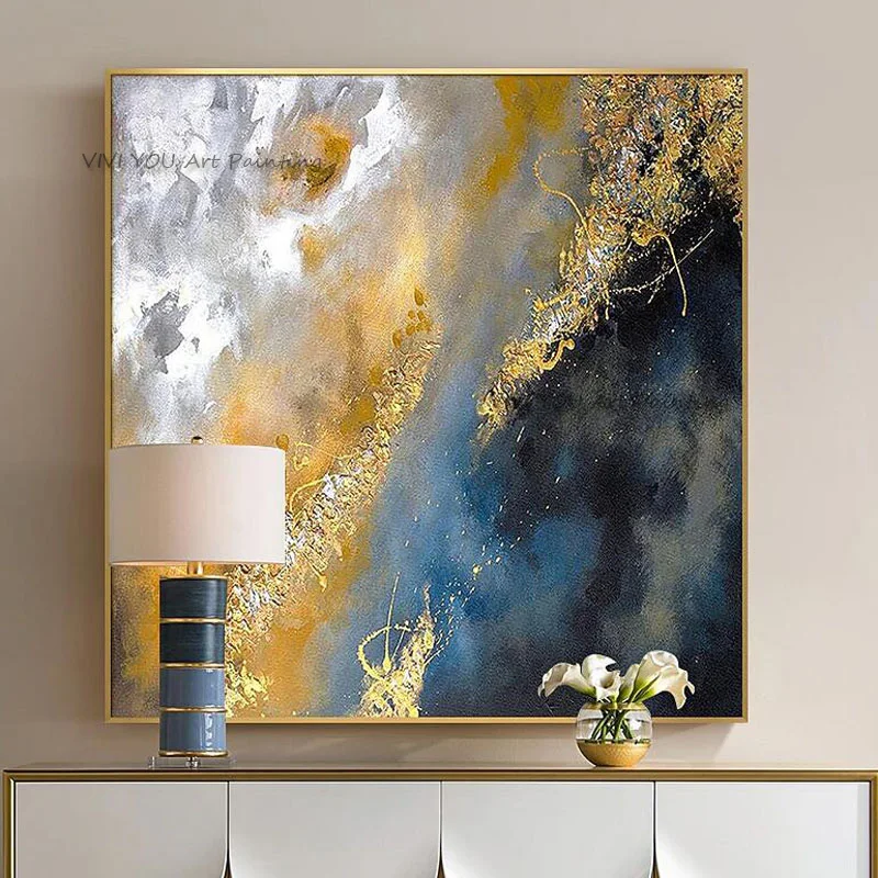 

Bright Gold 100% hand-painted oil painting abstract painting wall art home decoration painting modern painting on canvas