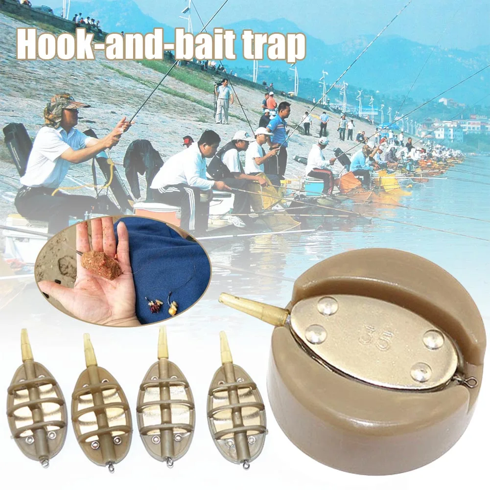 

4 Pcs Inline Method Feeder Fishing Carp Feeders with Hook Loop Remover Lead Sinker Loop Tying Tool Kit Dropshipping