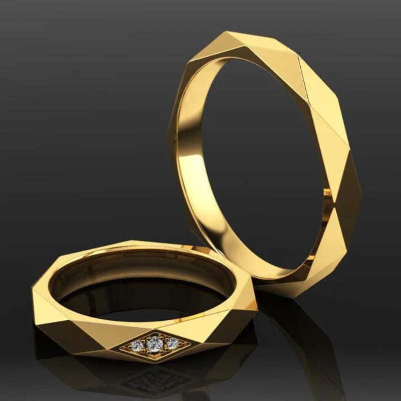 

Hot selling European and American creative minimalist jewelry, genuine gold electroplating inlaid zirconia women's ring