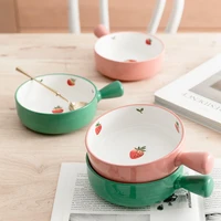 creative household handle bowl single noodle bowl baking bowl oven baking dessert bowl japanese salad bowl rice bowl