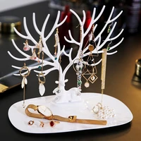 cute deer earrings hanger organizer storage bracelet earring holder necklace pendant ring display stand racks jewelry collection