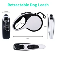 jmt retractable dog leash with led light for small medium dogs 16ft5m 360%c2%b0 tangle free reflective heavy duty nylon tape up t
