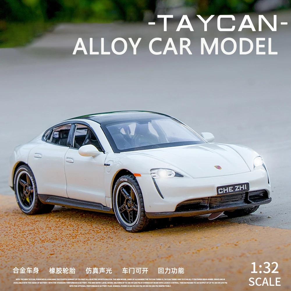 

New 1:32 Diecast Toys Taycan Luxury Alloy Car Model Metal Vehicles Simulation Toys for Boys Childrens Christmas & Birthday Gifts