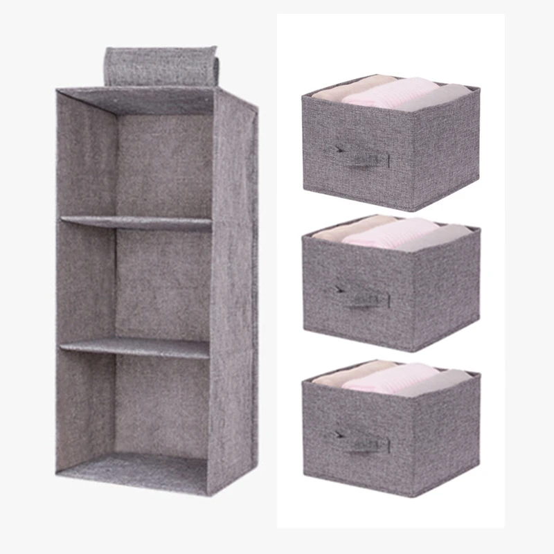

Household Clothes Hanging Drawer Box Underwear Sorting Storage Wall Wardrobe Closet Organizer Shelves Organizadores