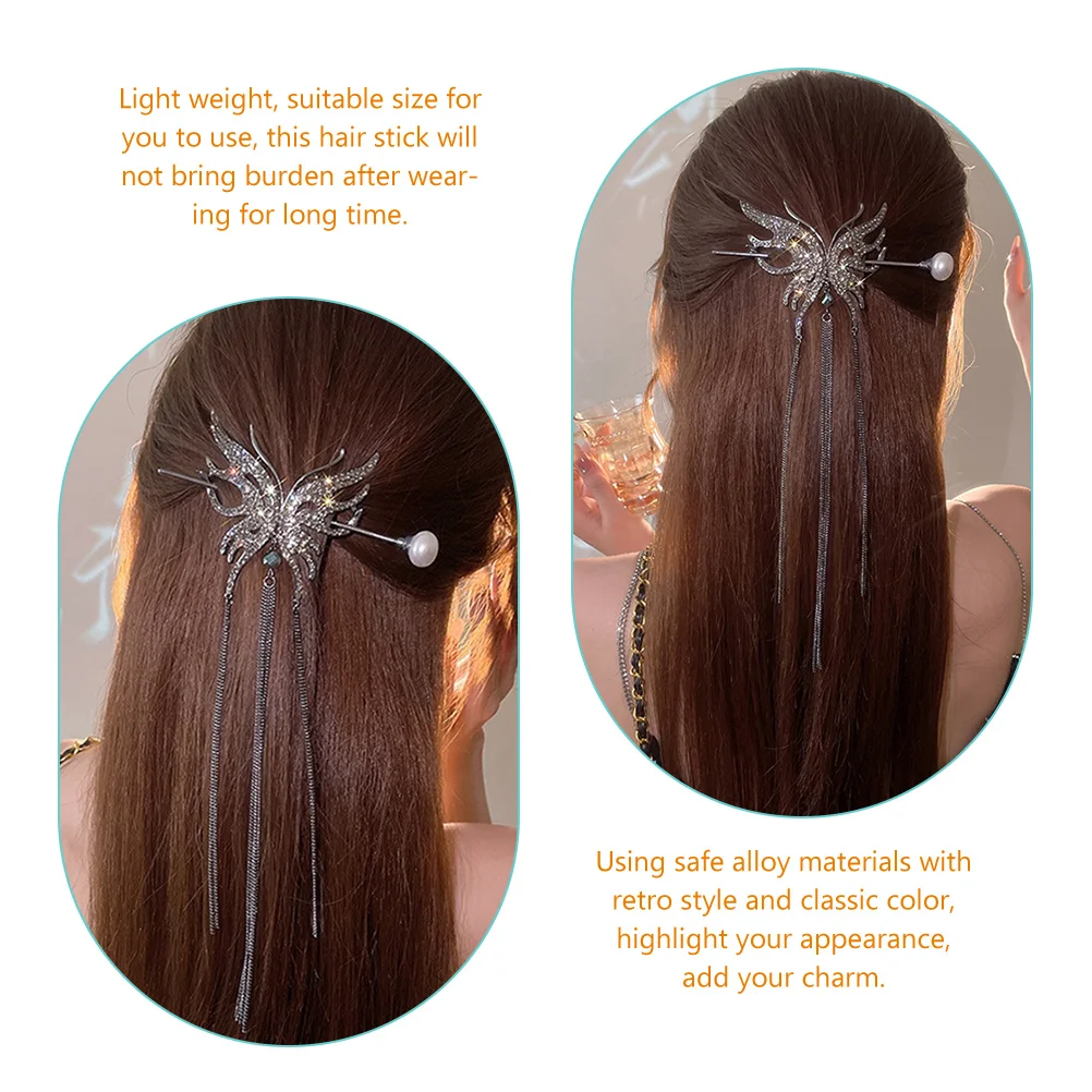 Простая заколка для волос с жемчугом и бабочкой женские заколки из сплава Deyer