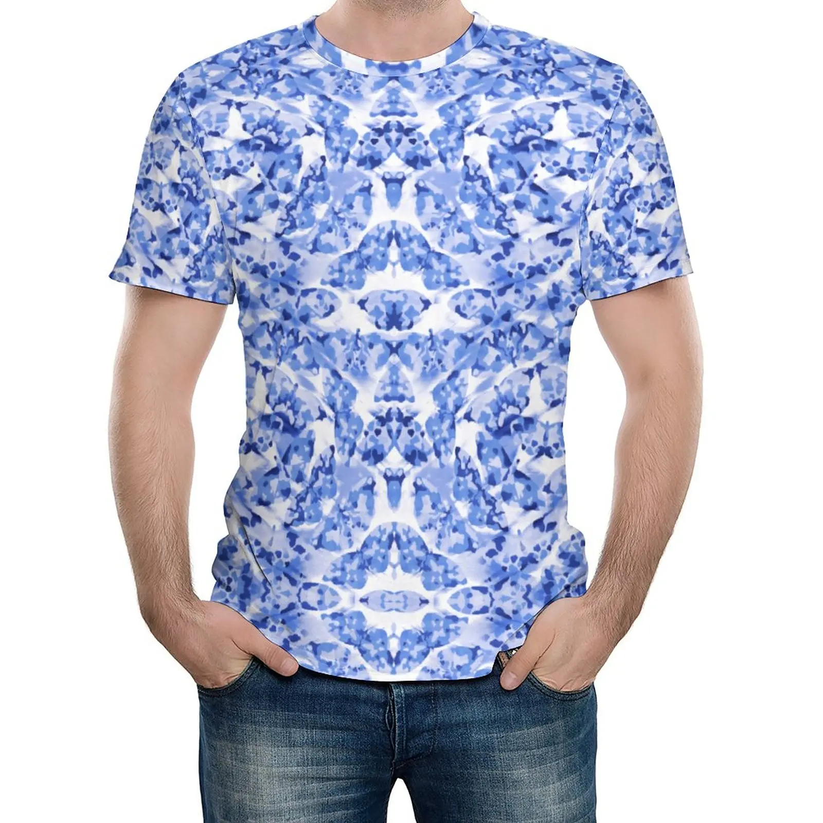 

Tie-Dye Butterfly Indigo Abstraction Tie G Graphic Vintage Top Tee top Quality Fitness USA Size