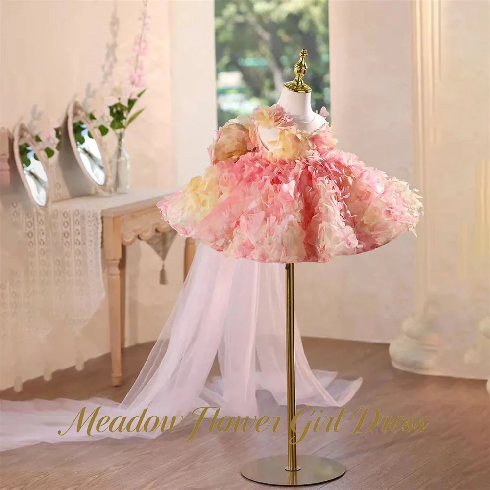 Свадебное платье Meadow Peach для девочек 3-13 лет, без рукавов, для конкурсов красоты, с 3D-лепестками, детские платья для дня рождения и свадьбы (art.: 3920db37e5544) - 3920db37e5544