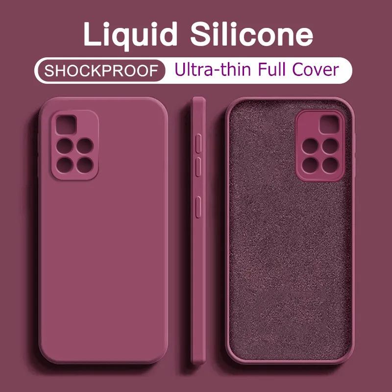 

Square Liquid Silicone Phone Case For Xiaomi Redmi 10 Note 11 10S 9 Pro Max 10S 9S 9A 9T 9C 8 7 Ultra Slim Soft Candy Back Cover