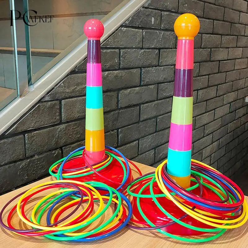 

Children Throw Circle Game Ferrule Stacked Toys Fun Indoor Outdoor Parent-Child Interactive Circle Layers Early Education Gift