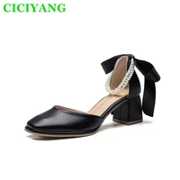 ciciyang womens summer mary jane shoes 2022 spring new girl dress high heels hollow block heel protective toe sandals ladies