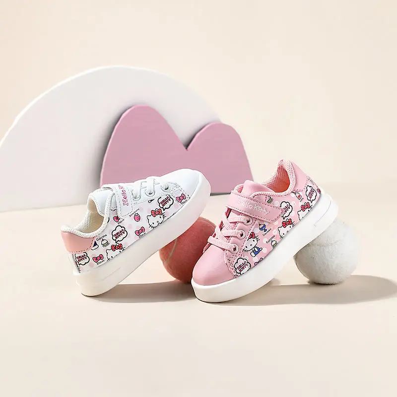 

Туфли TAKARA TOMY HelloKitty детские, весна-осень, низкие ботинки, повседневная обувь для девочек, маленькая белая обувь для студентов