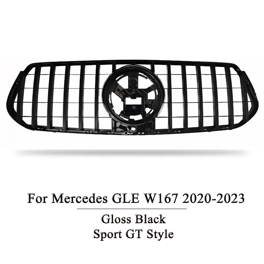 

Декоративная решетка переднего бампера в стиле GT для Mercedes-Benz GLE C167 W167 Coupe GLE300 350 400 450 2020-2023, комплекты кузова решетки для почек