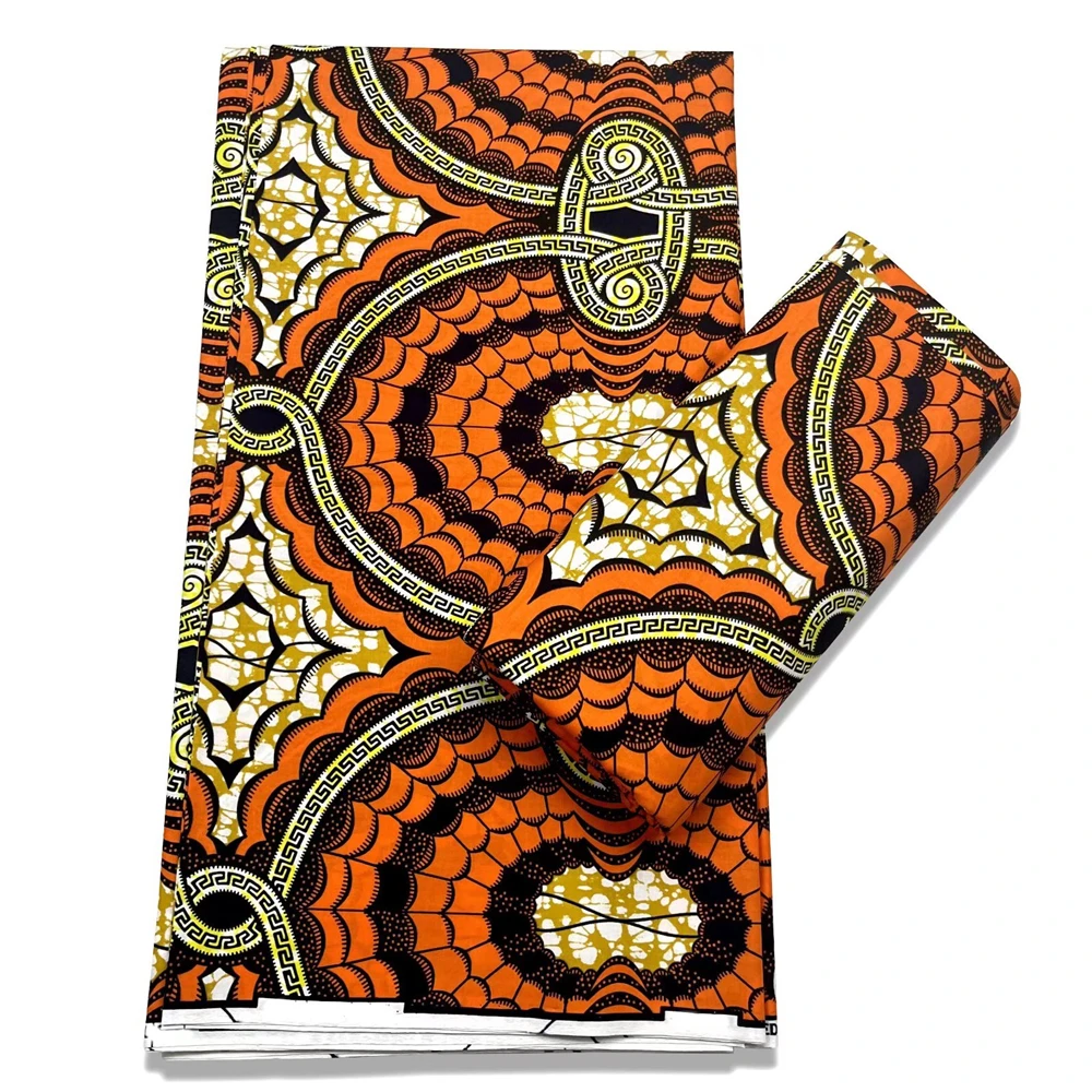 

100% Original Real Wax Ankara Fabric African Wax Fabric Ankara Block Prints Batik Dutch Fabric 6 Yards For Wedding Party VL-127