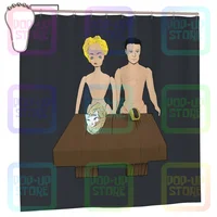 Шторка для душа с человеками, киской и хотдогом????