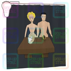 Шторка для душа с человеками, киской и хотдогом????