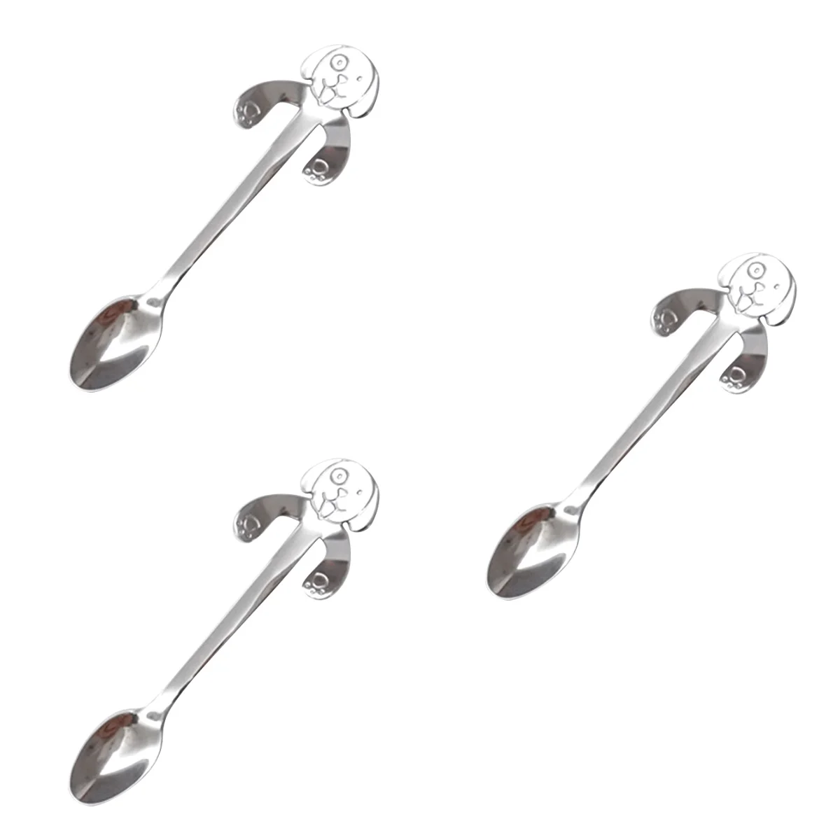 

3pcs Cartoon Dog Stainless Steel Coffee Spoon Teaspoon Dessert Snack Scoop Hanging Mixing Spoon Kitchen Tableware
