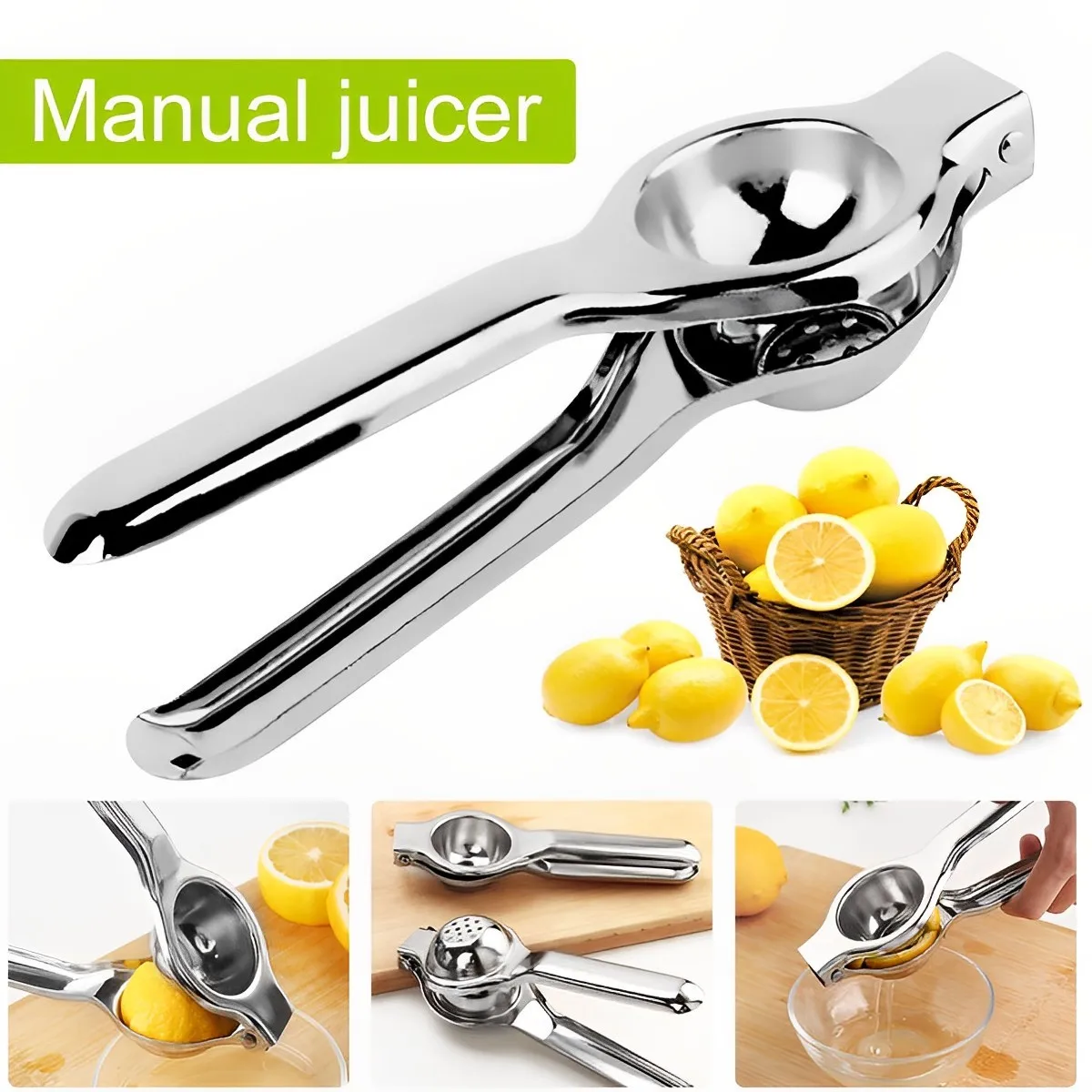 

Lemon Squeezer Lemon Manual Press Stainless Steel Handheld Lemon Juicer Durable Metal Citrus Press Premium Mini Portable Lime