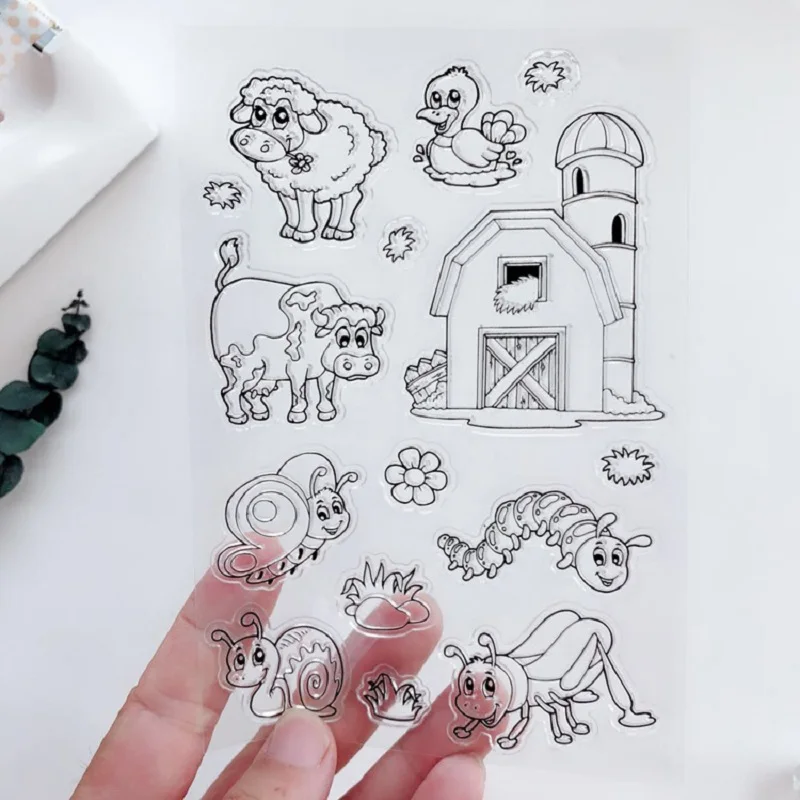 

Snails Animal Transparent Silicone Clear Stamp Seal DIY Card Scrapbooking Photo Album Craft Stencil Stamps Card Making
