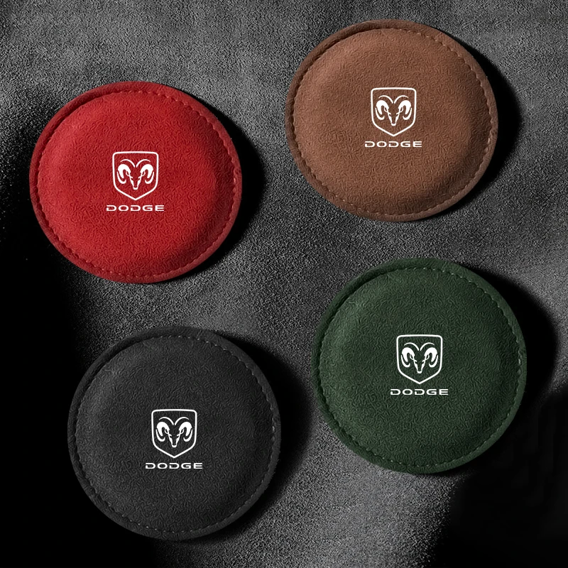 

1pcs Alcantara Car Coaster Water Cup Anti-Slip Mat for Dodge Journey Caliber Challenger Charger Nitro Ram 1500 Dart Durango