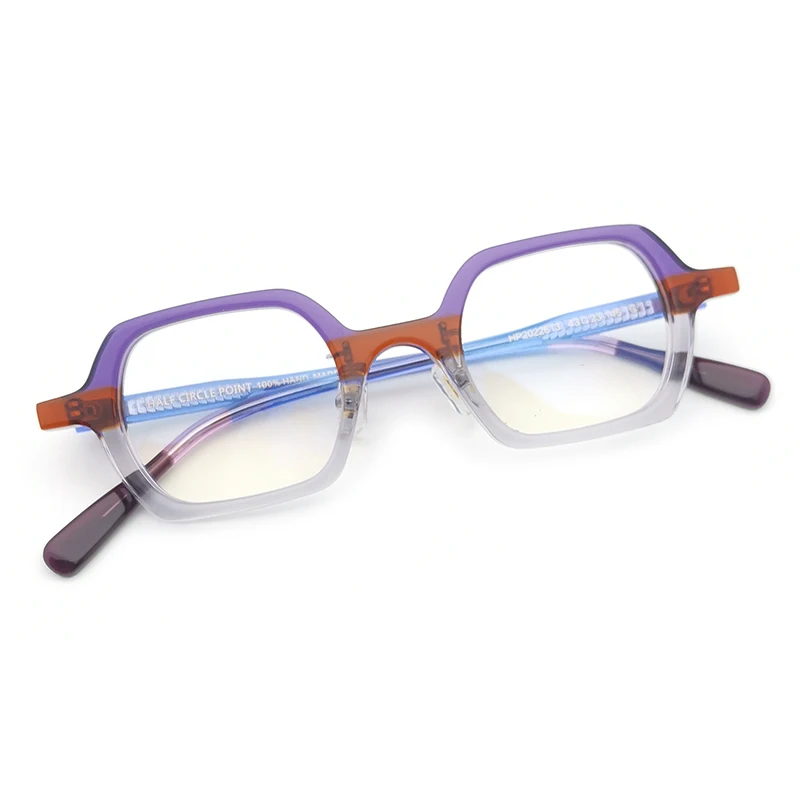 

Acetate glasses frame women Fashion Purple Rectangle Eyeglasses Wholesale From Optical Manufactory