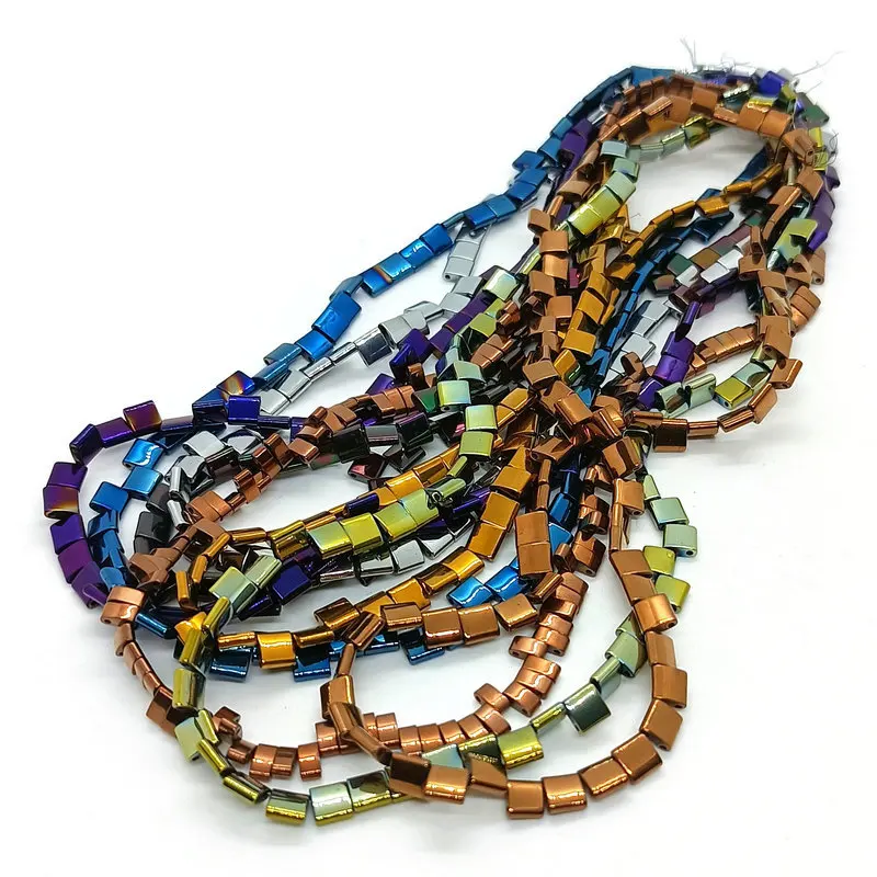 Свободные бусины из черного агата с двойным отверстием нитка бисера 4/5/6 мм