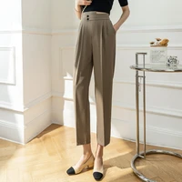 solid trousers 2022 new spring summer pants high waist harem pants women casual trousers women office lady suit pants 80e