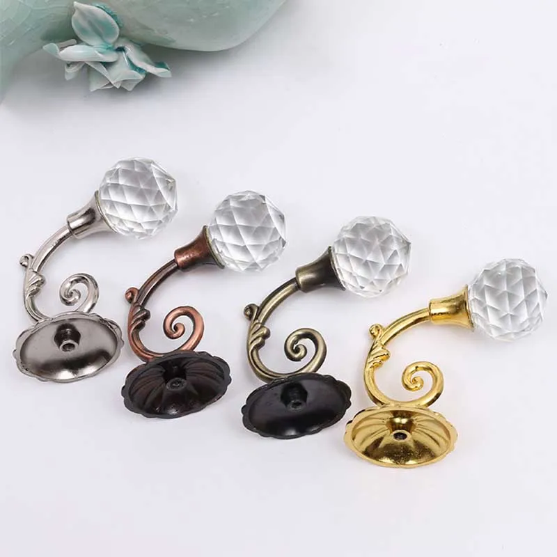 

zinc alloy curtain wall hook round head crystal wall hook hook curtain accessories European style