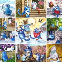 5d diy diamond painting cartoon blue cat full square round drill 3d embroidery cross stitch kits rhinestone pictures home decor