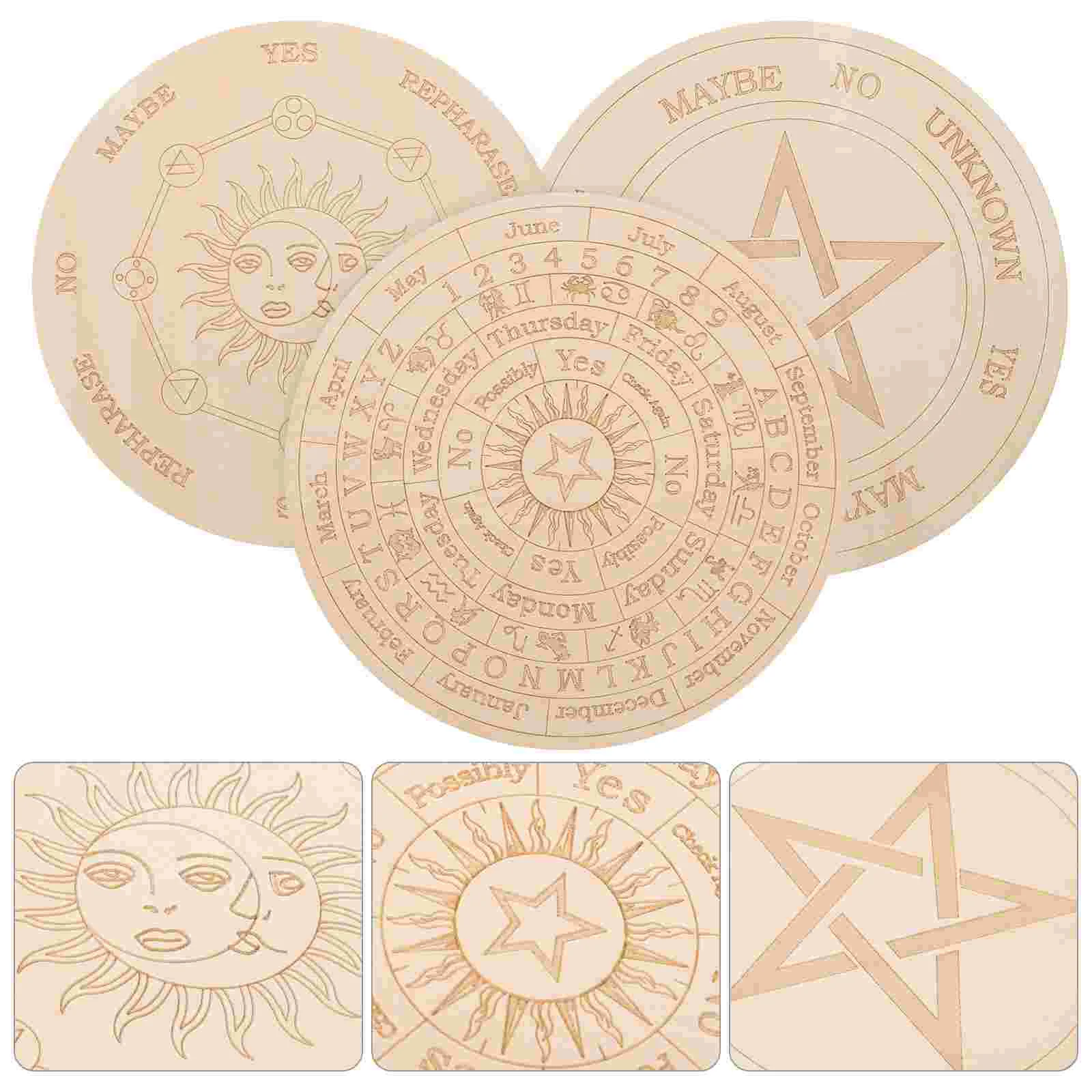 

3PCS Rustic Wall Plaques Metaphysical Pendulum Board
