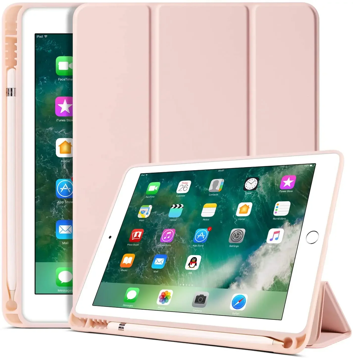 

Для iPad Air 2 Air 4 iPad Air 5 10,9 3, разбуждаемая искусственная кожа для Ipad 10,2 Pro 10,5 9,7 Mini 5 4 с держателем для карандаша, силиконовый чехол