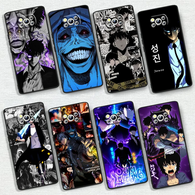 Чехол для телефона с рисунком из аниме Solo Xiaomi Poco X6 X5 X4 X3 F4 F3 NFC M6 M5 M4 GT S Pro 4G Φ C65