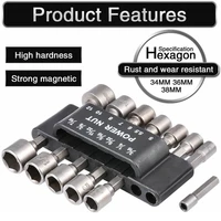 power nut driver drill bit set 14pcs hex socket sleeve nozzles adapter 14 12mm magnetic nut driver set drill adapter power tool