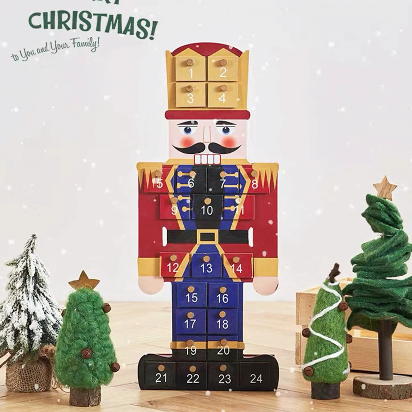 

Рождественский календарь с обратным отсчетом, деревянный гайковёр, фотообои с 24 маленькими ящиками, рождественские Фотообои