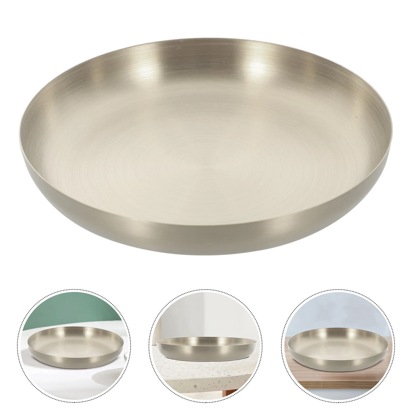

Snack Plate Steel Storage Container Home Fruit Serving Tray Stainless Steak Food