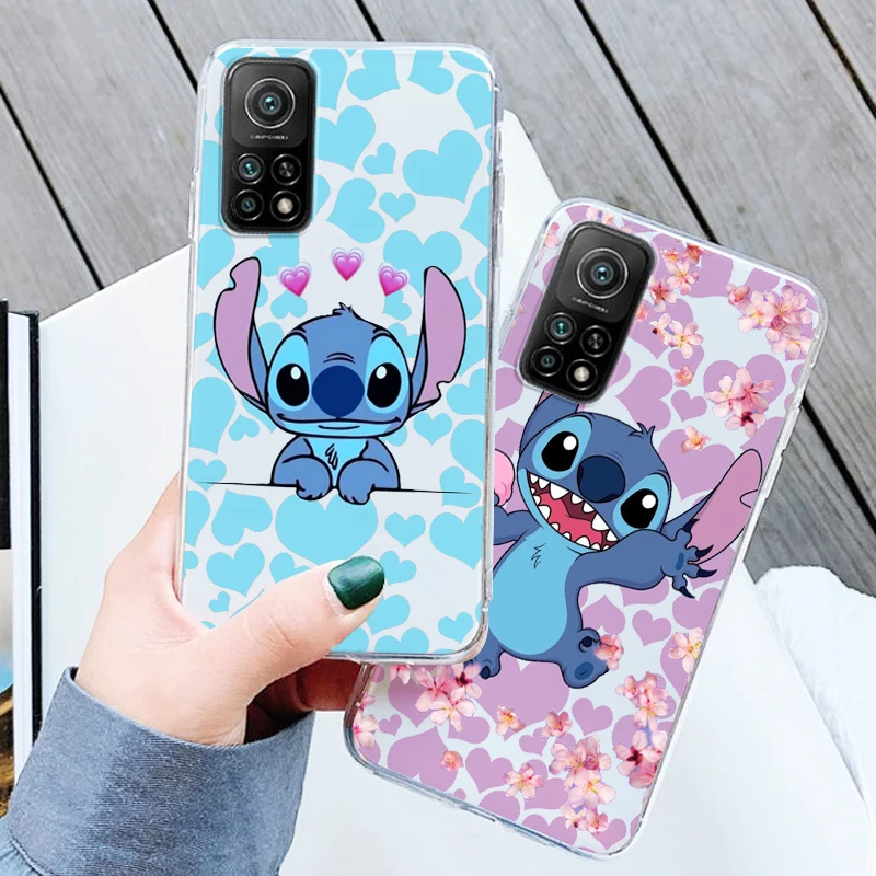 

Transparent Cover Disney Stitch Love Cartoon Phone Case For Xiaomi Redmi Note 11E 11S 11 11T 10 10S 9 9T 9S 8 8T Pro Plus 5G 7