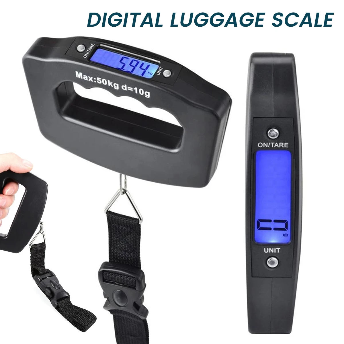

Цифровые весы, портативный электронный прибор для взвешивания чемоданов, максимальный вес 50 кг