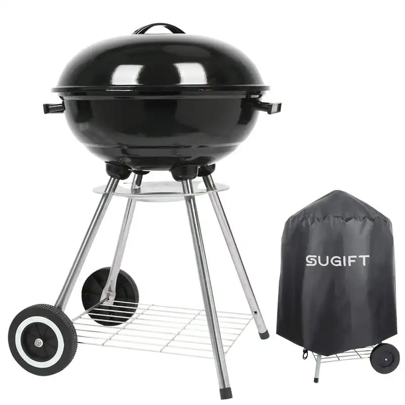 

Portable 18" Charcoal Grill with Cover Outdoor Camping